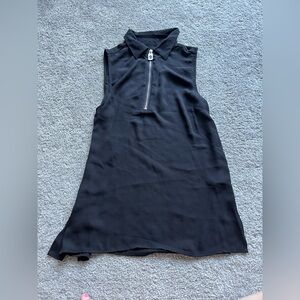 Michael Kors Black Sleeveless Polo Collar Mini Dress